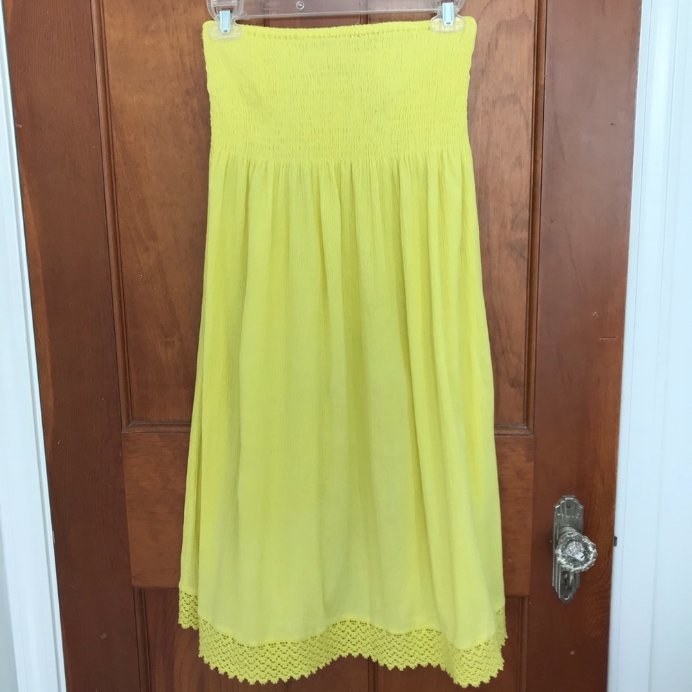 Urban Outfitters Chartreuse Smocked Dress/Cover-Up
